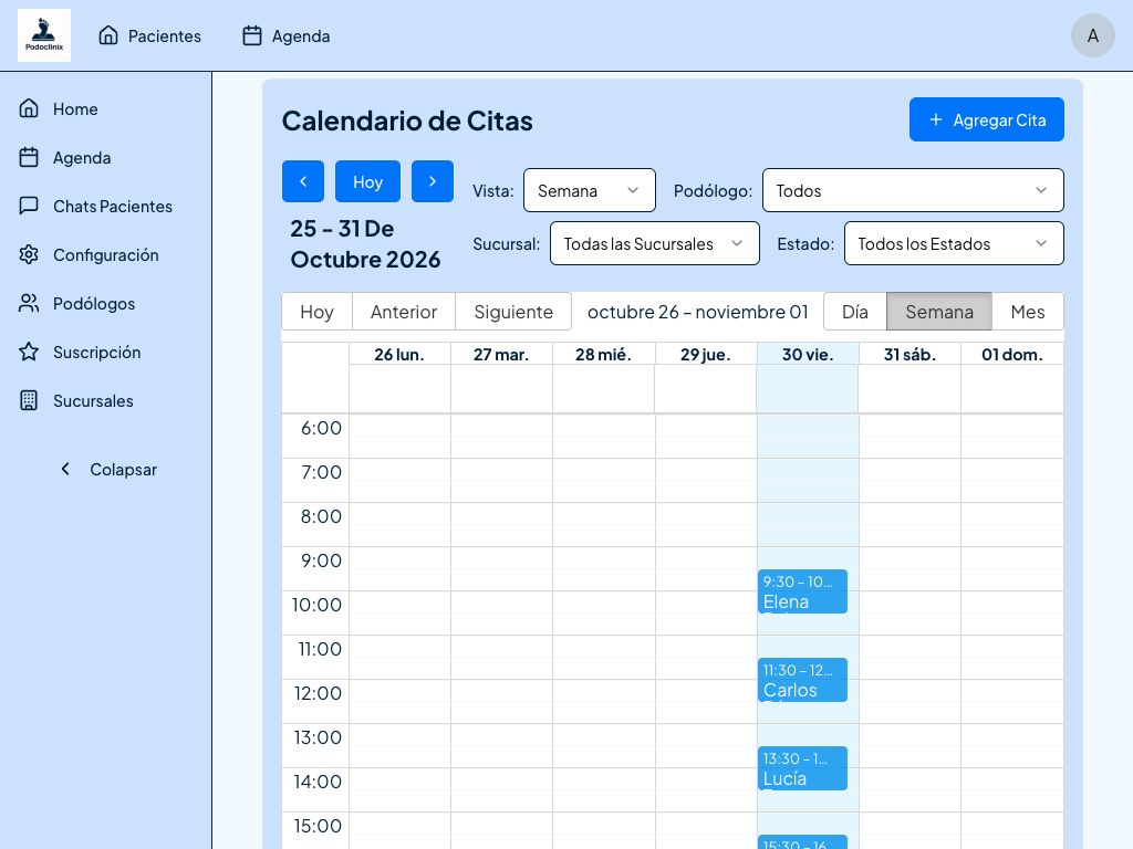 PodoClinix · Tablet